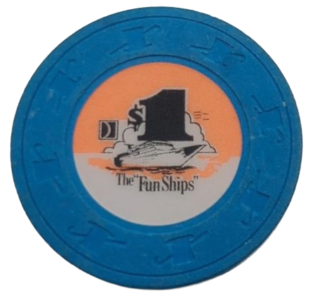 The Fun Ships Cruise Lines $1 Orange Sky Chip