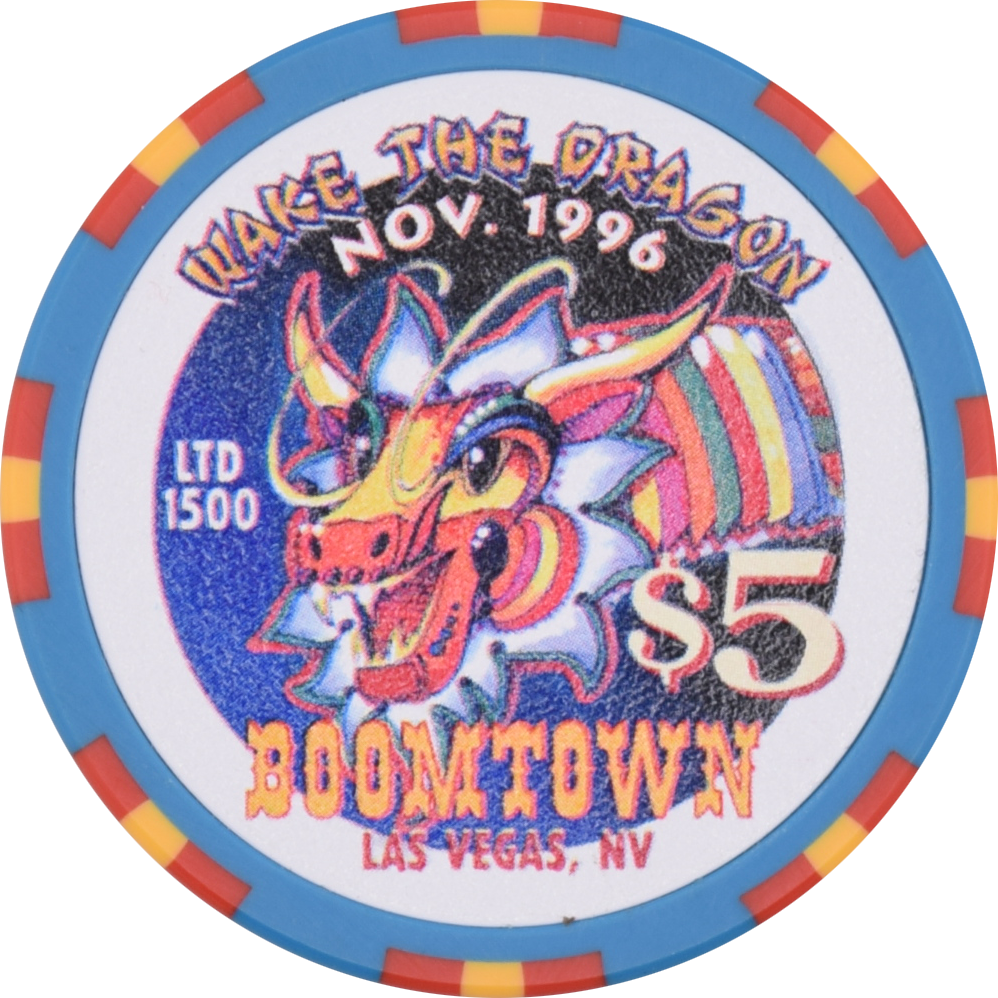 Boomtown Casino Las Vegas Nevada $5 Wake The Dragon Chip 1996