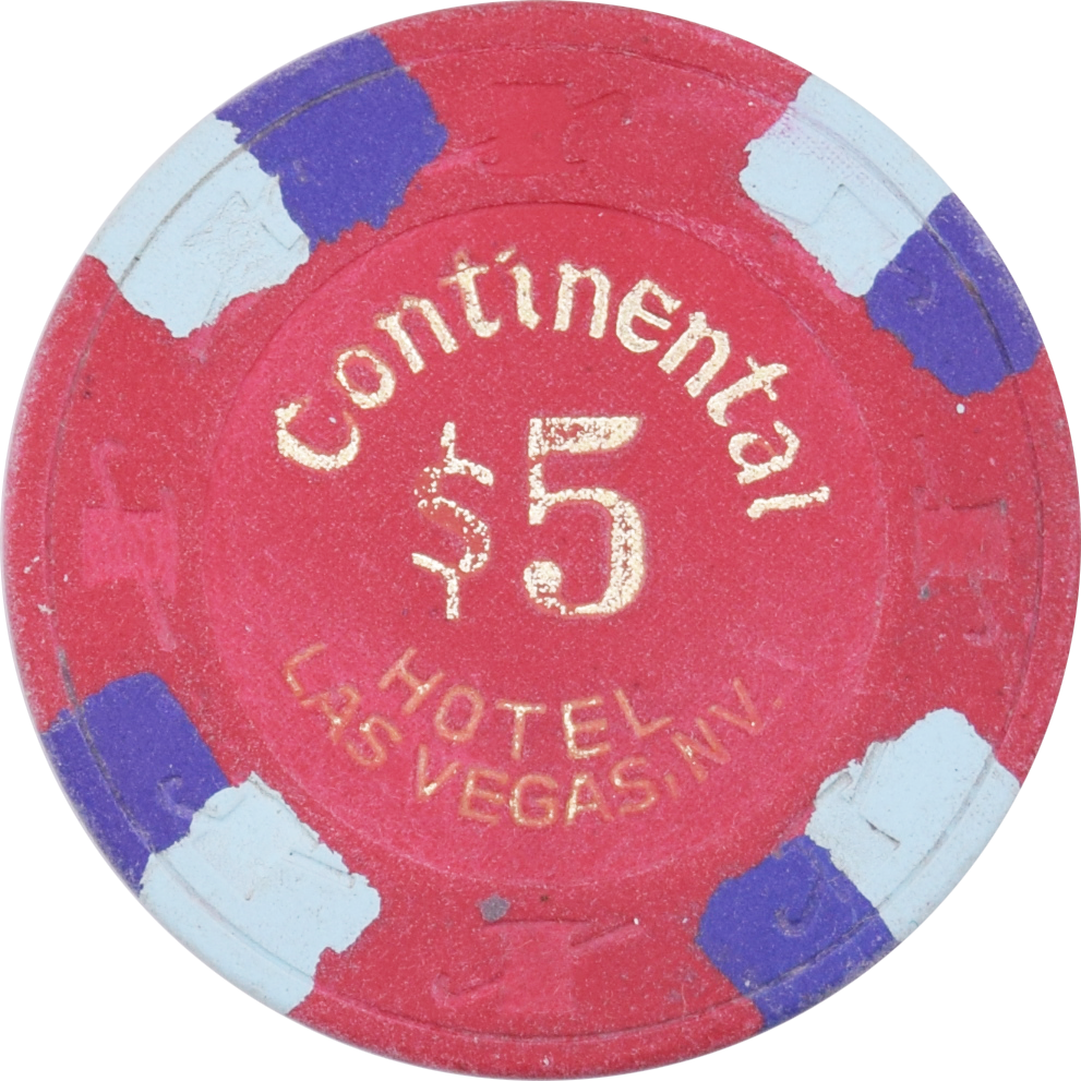 Continental Hotel Casino Las Vegas Nevada $5 Chip 1980s