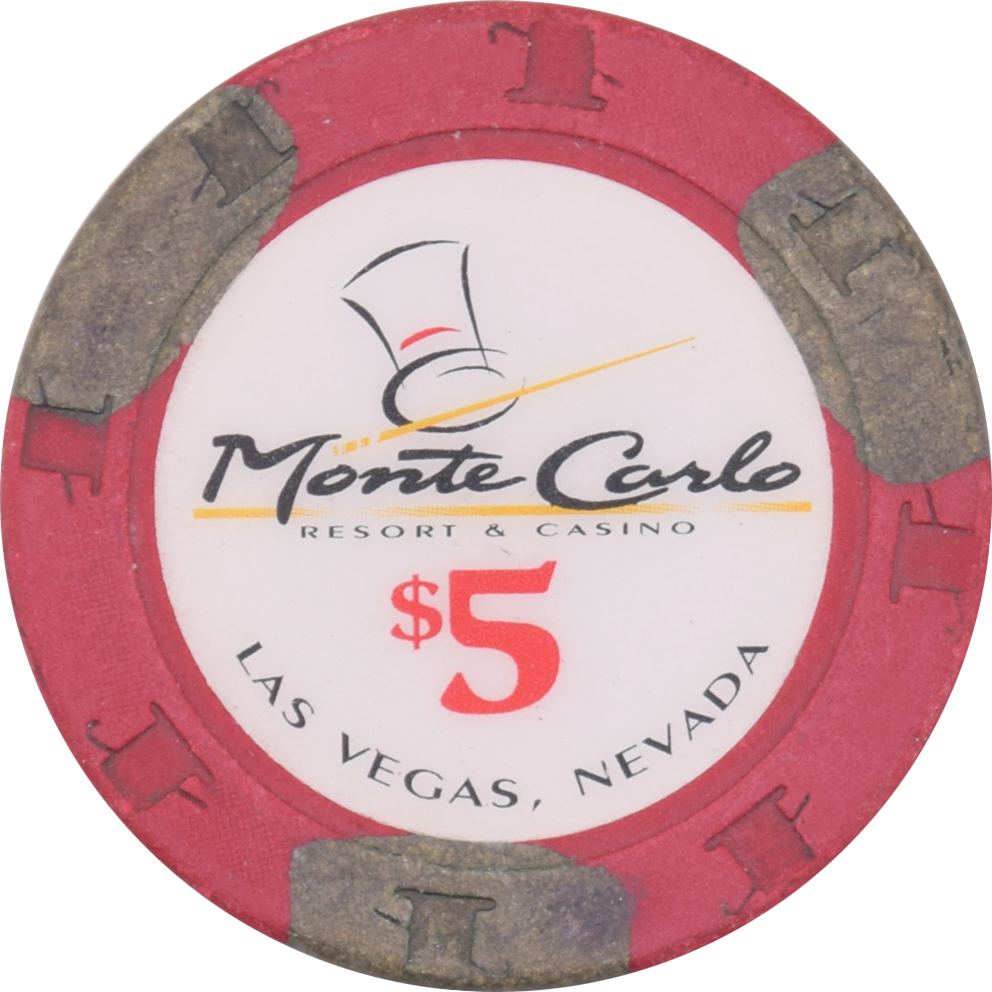 Monte Carlo Casino Las Vegas Nevada $5 RHC Chip 1996