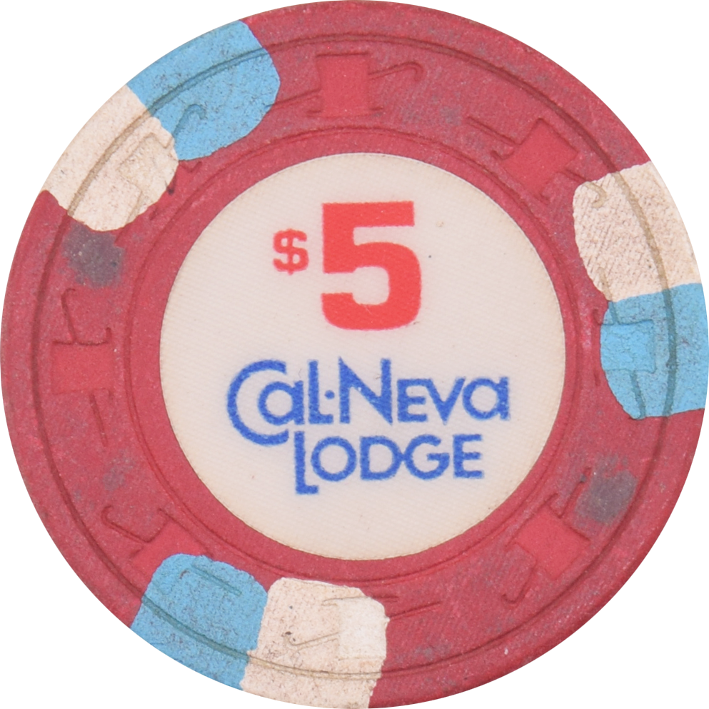 Cal-Neva Lodge Casino Lake Tahoe Nevada $5 3 Bl/Wh Chip 1988