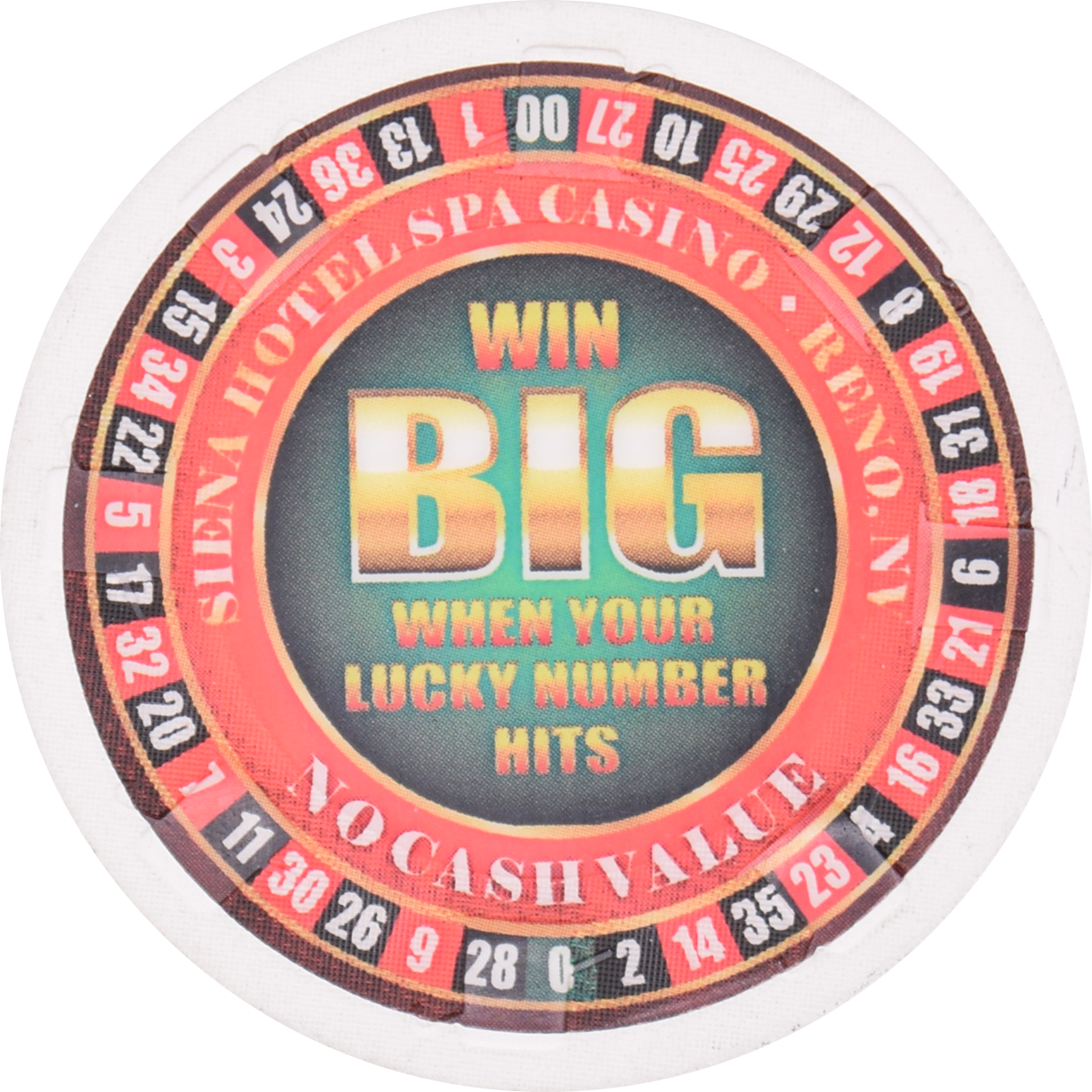 Siena Hotel Spa Casino Reno Nevada Win BIG NCV 48mm FHC Promo Chip