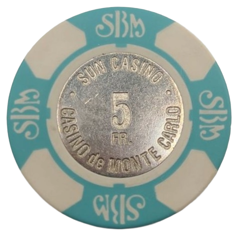 Sun Casino de Monte Carlo Monaco 5 franc Chip