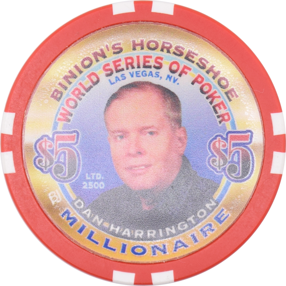 Horseshoe Club Casino Las Vegas Nevada $5 WSOP Dan Harrington Millionaire Chip 2002