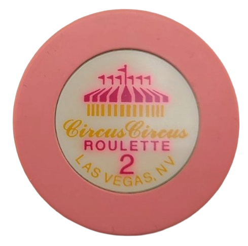 Circus Circus Casino Las Vegas Nevada Roulette Pink Chip 1990's