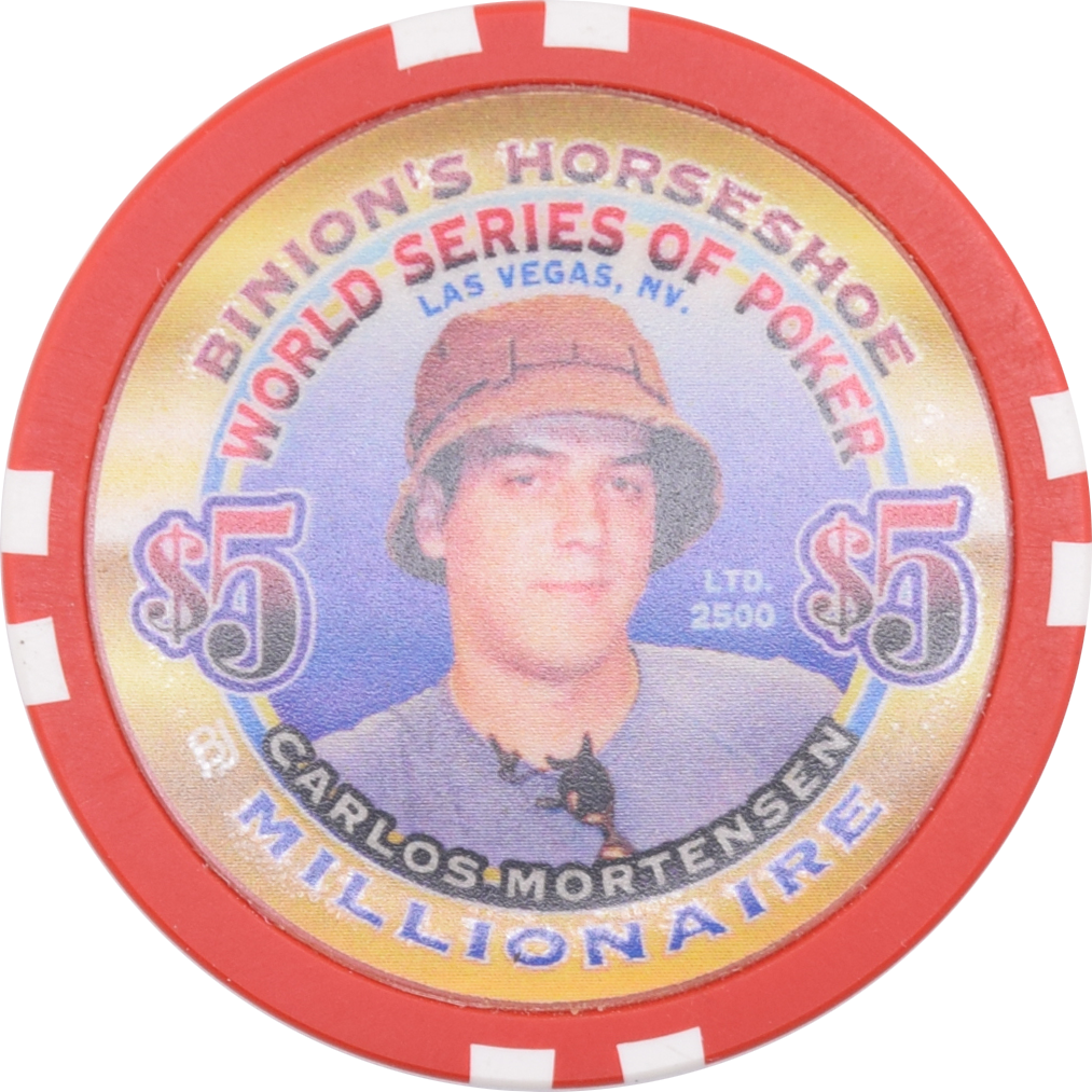 Horseshoe Club Casino Las Vegas Nevada $5 WSOP Carlos Mortensen Millionaire Chip 2002