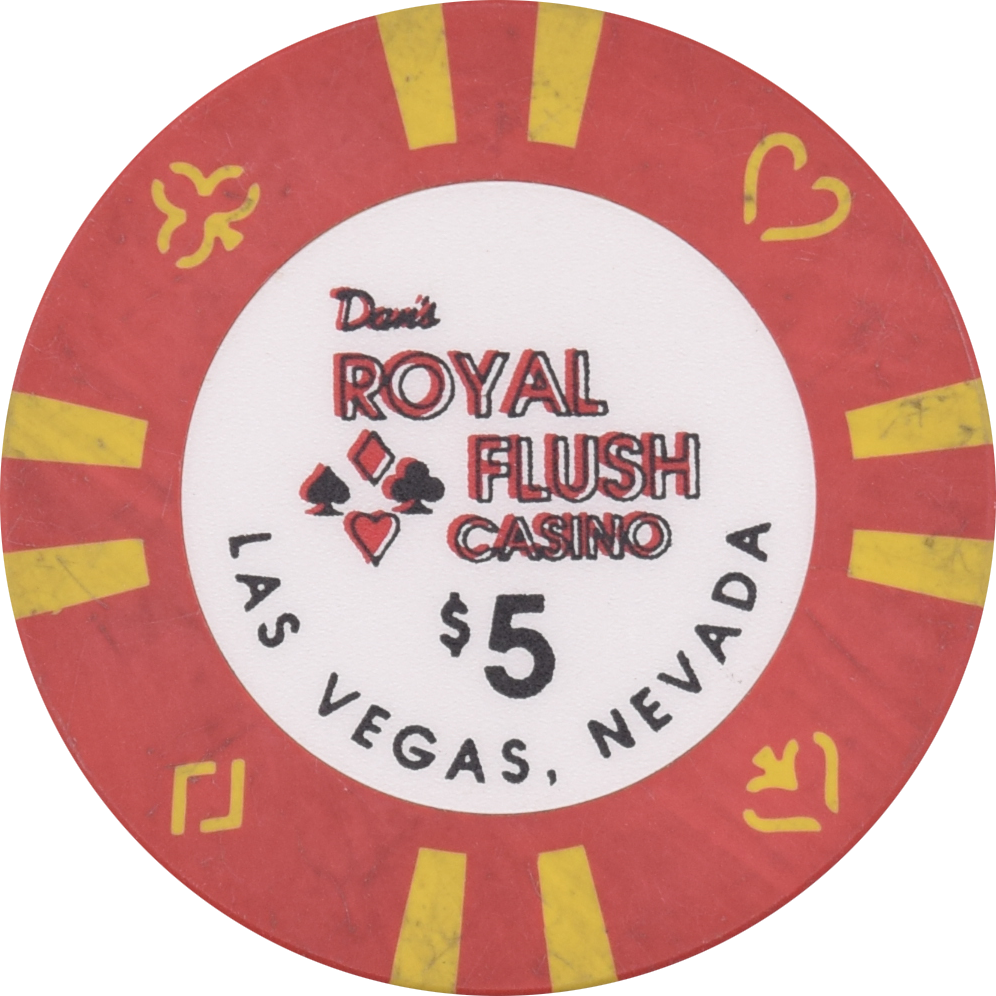 Dan's Royal Flush Casino Las Vegas Nevada $5 Chip 1991
