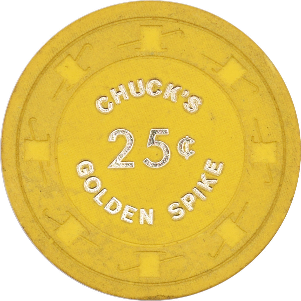 Chuck's Golden Spike Casino Carson City Nevada 25 Cent Chip 1976