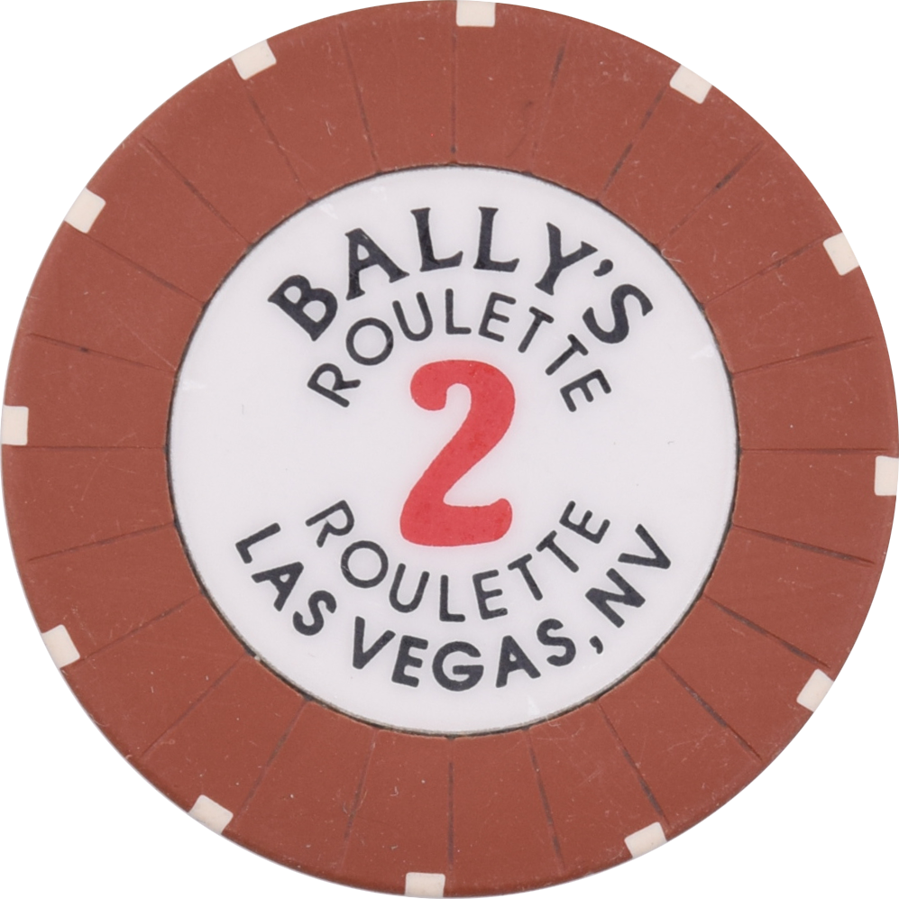 Bally's Casino Las Vegas Nevada Roulette 2 Brown Chip 1997