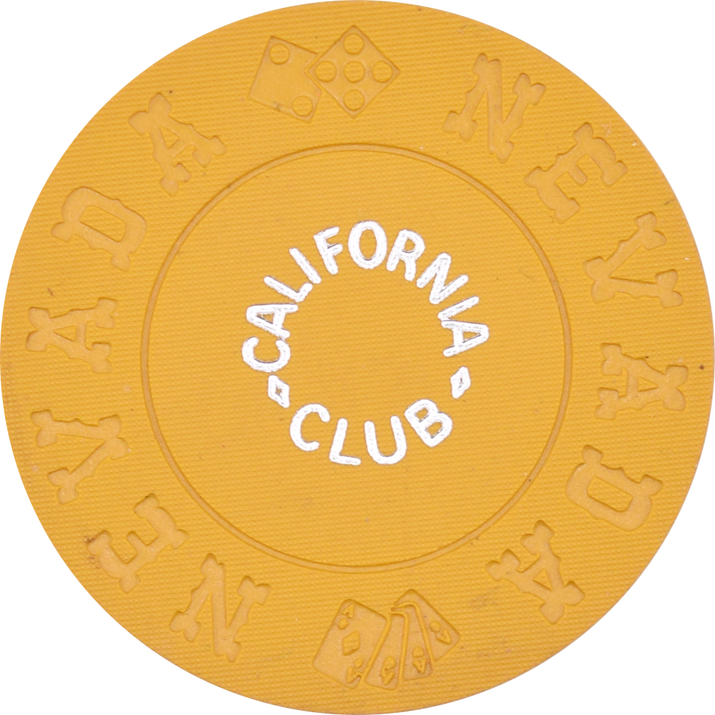 California Club Casino Las Vegas Nevada Free Play $1.00 Craps 21 Roulette Chip 1960s NM Condition