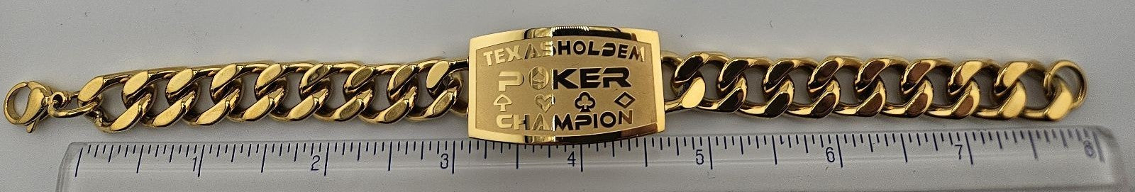 Gold Texas Hold 'em Poker Champion Bracelet Great Prize for Your Tournaments