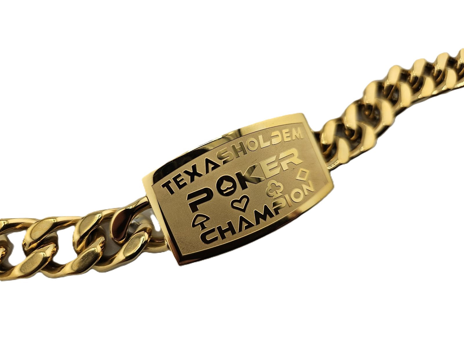 Gold Texas Hold 'em Poker Champion Bracelet Great Prize for Your Tournaments