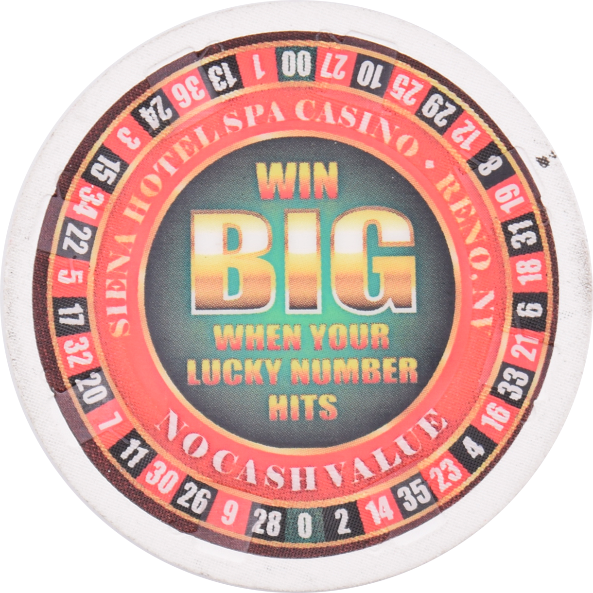Siena Hotel Spa Casino Reno Nevada Win BIG NCV 48mm FHC Promo Chip