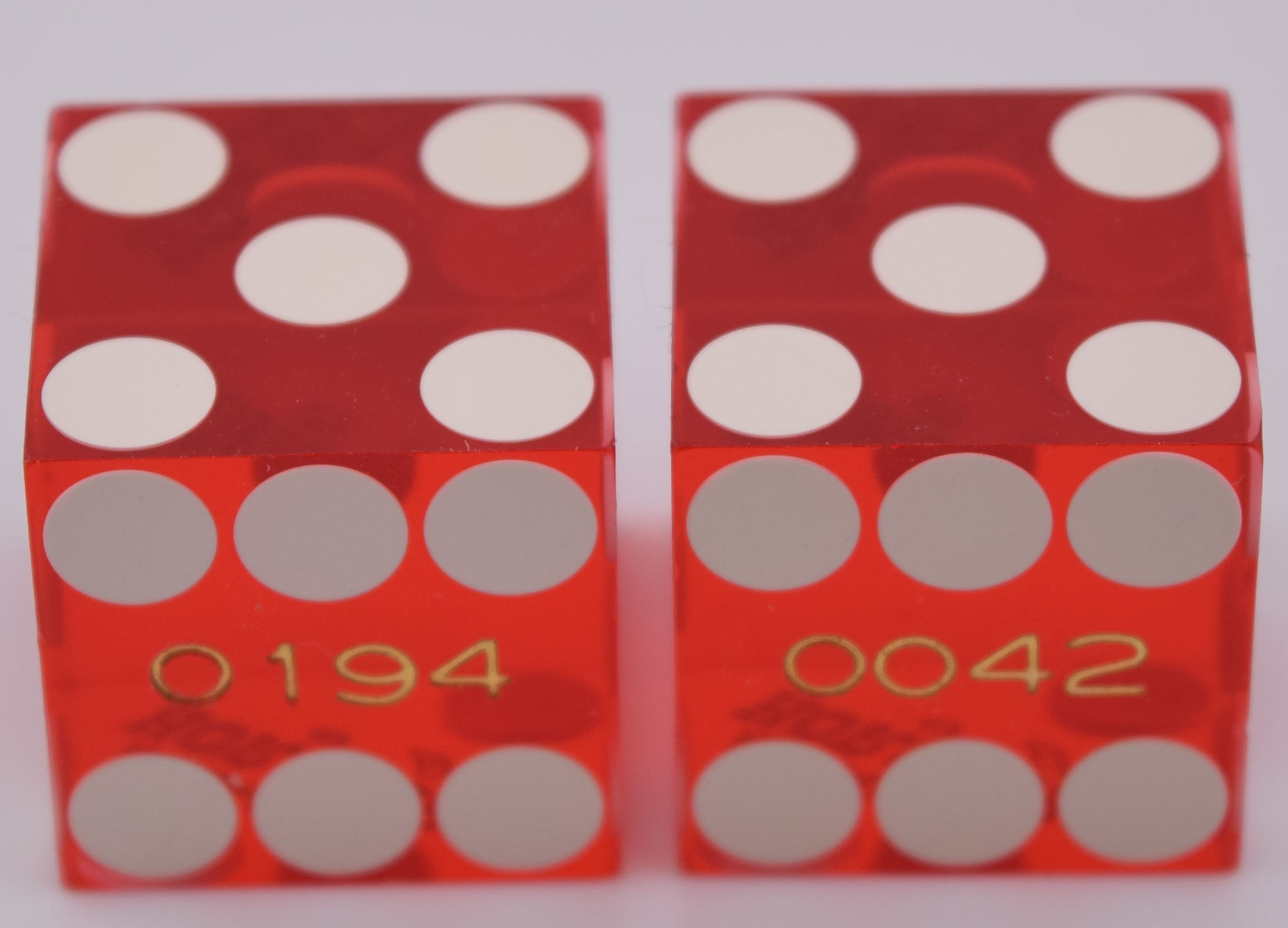 Binion's Horseshoe Club Hotel and Casino Las Vegas Nevada Red Dice Pair