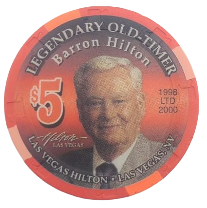 Las Vegas Hilton Casino Las Vegas Nevada $5 Chip Barron Hilton 1998