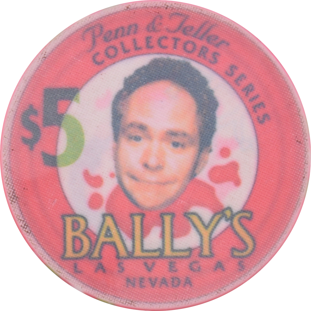 Bally's Casino Las Vegas Nevada $5 Penn & Teller Chip 1995