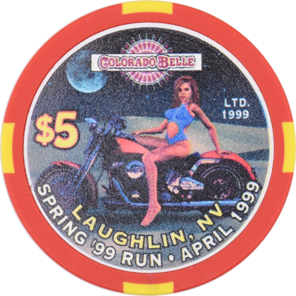 Colorado Belle Casino Laughlin Nevada $5 Spring Laughlin Run Chip 1999