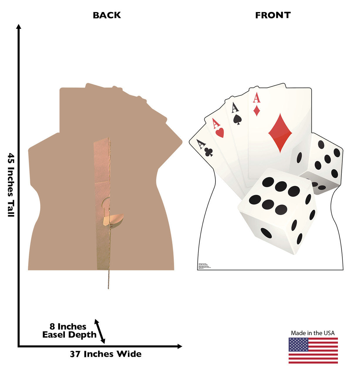 Vegas Cards and Dice Cardboard Cutout