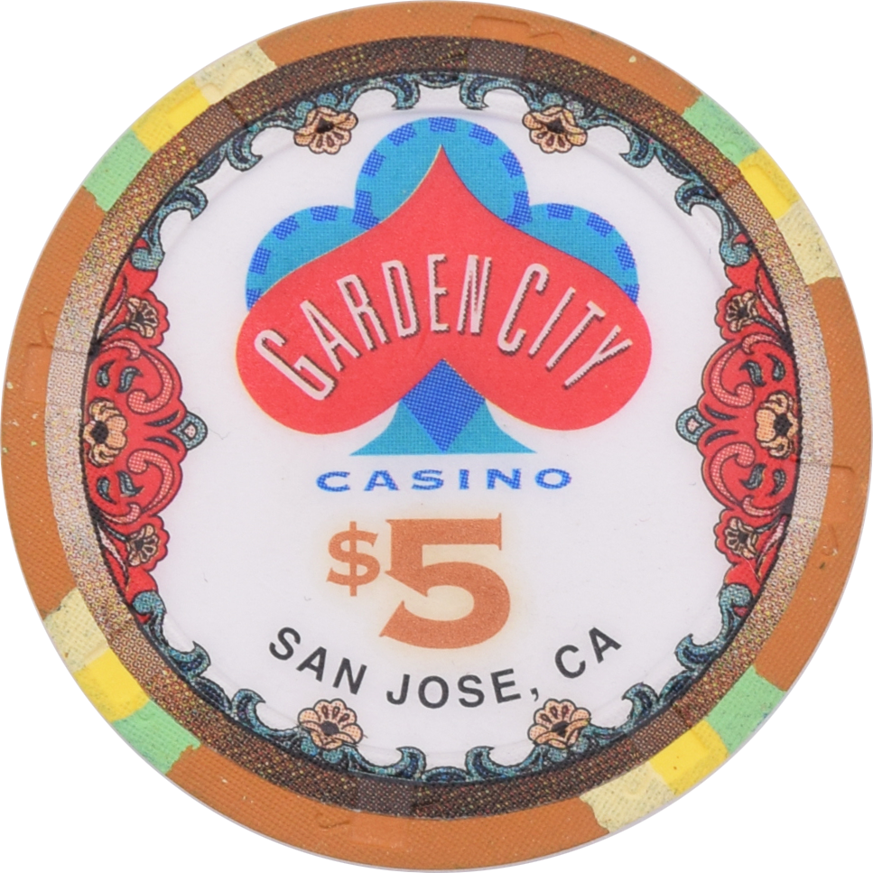 Garden City Casino San Jose California $5 RHC Chip
