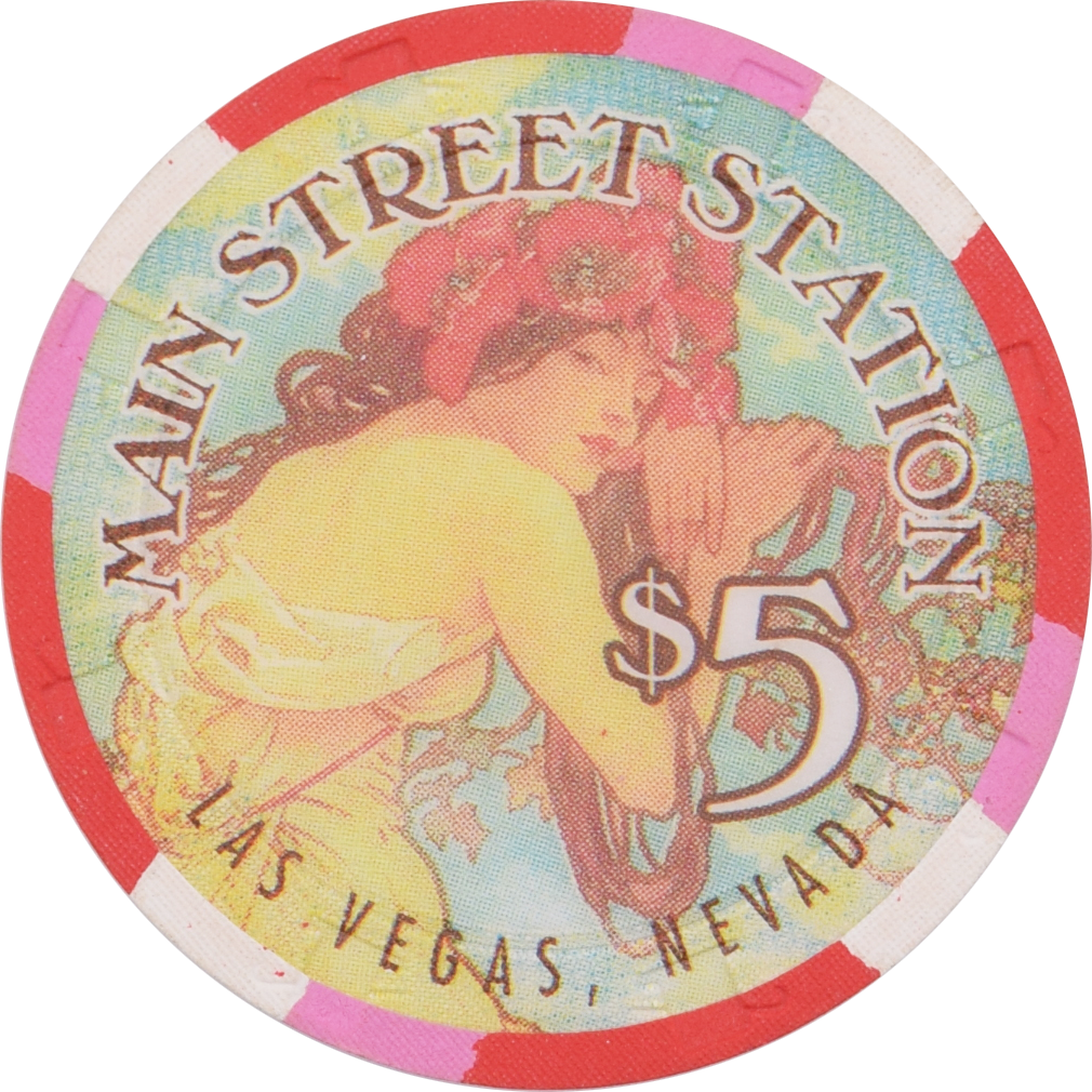 Main Street Station Casino Las Vegas Nevada $5 "Summer" Chip 1997