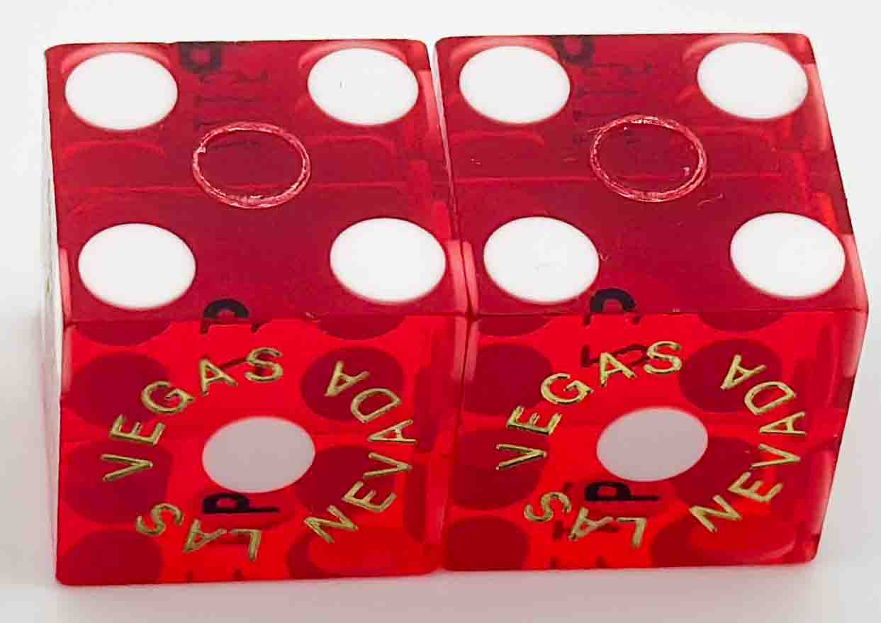 Palazzo Casino Las Vegas Nevada Dice Pair Red Matching Numbers