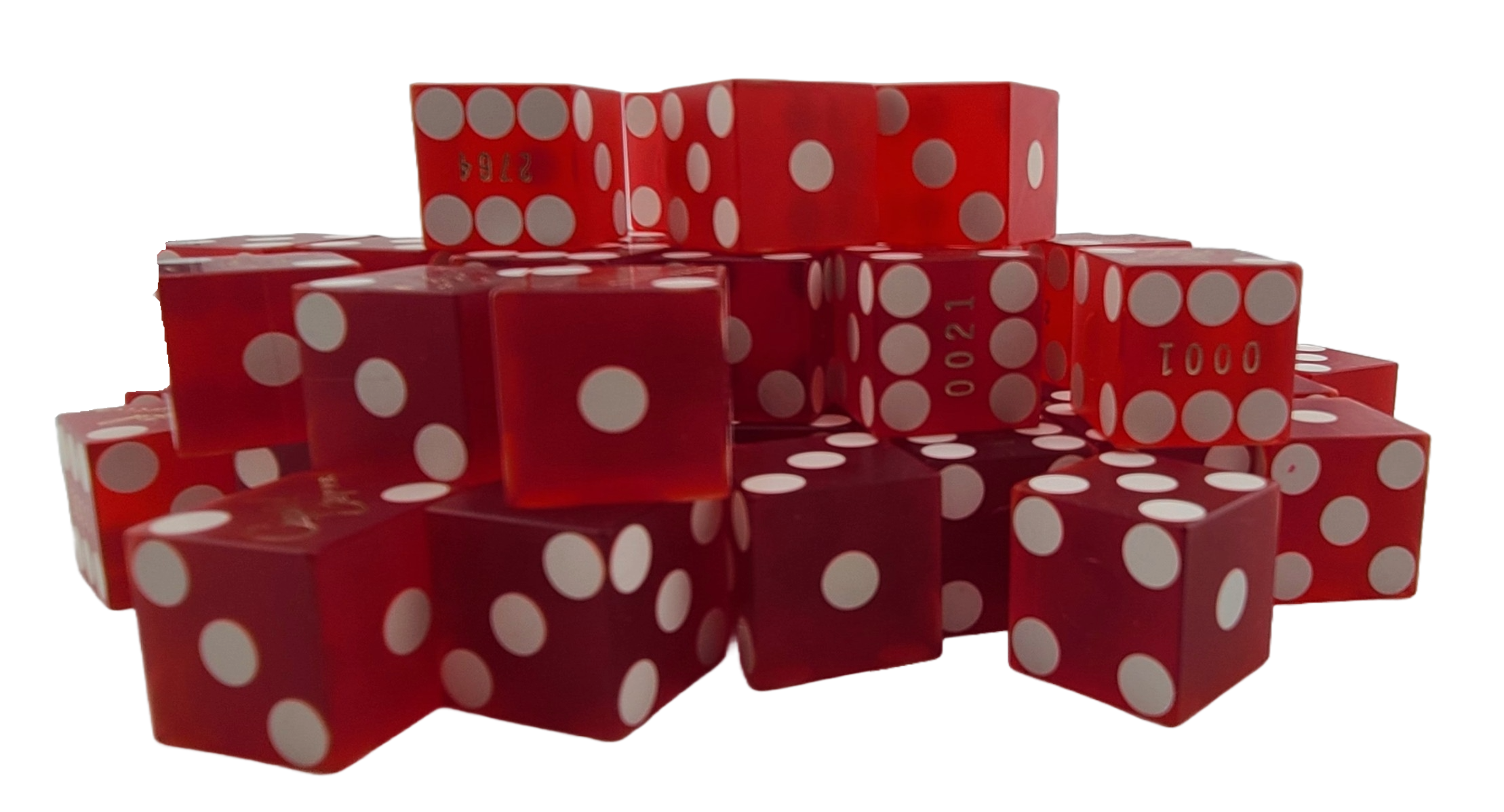 Bulk Dice 50 Red Used Dice From Crystal Bay Club Casino in Lake Tahoe Nevada
