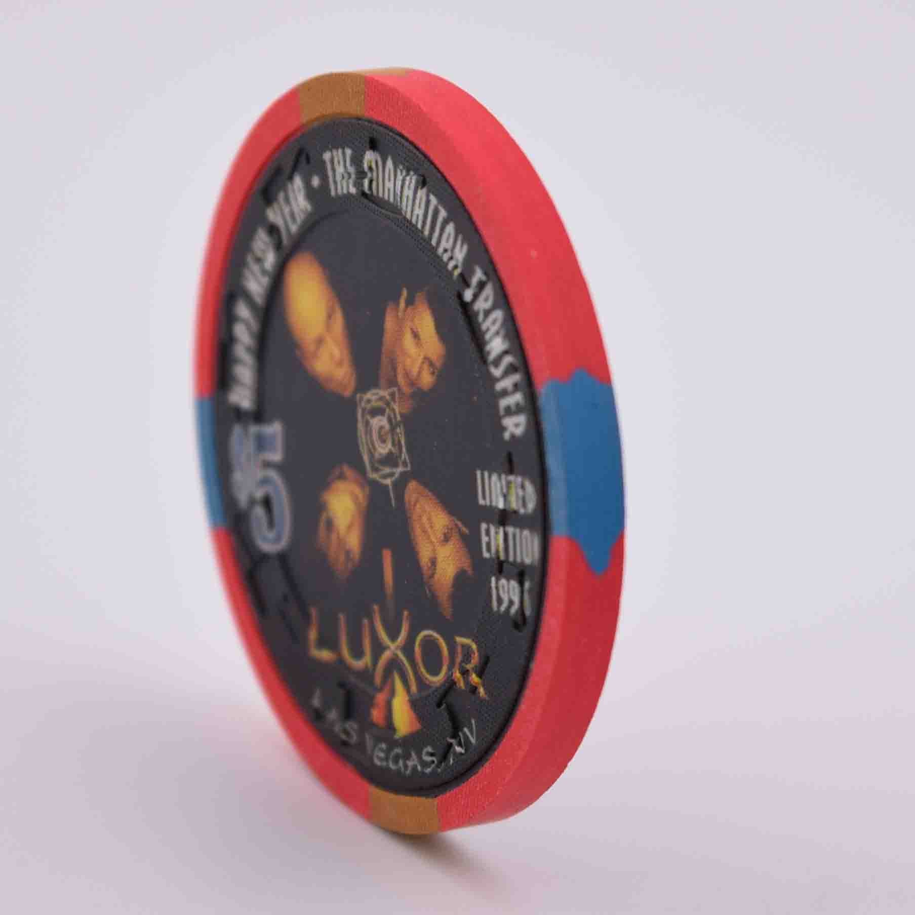 Luxor Casino Las Vegas Nevada $5 Manhattan Transfer Chip 1996