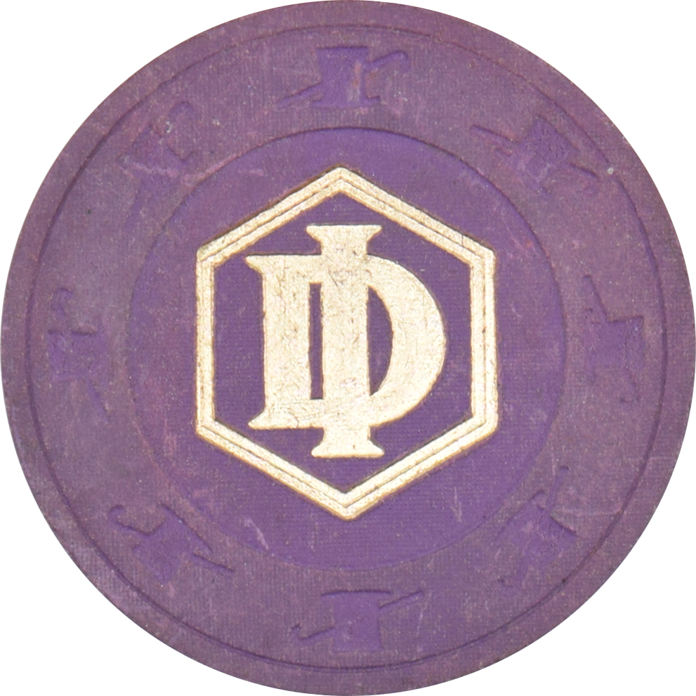 Desert Inn Casino Las Vegas Nevada Hot Stamp Roulette Purple Chip 1980