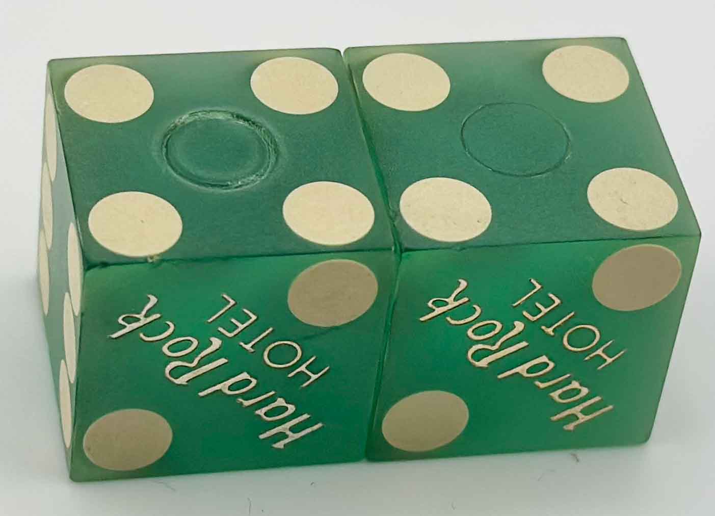Hard Rock Used Green Casino Dice Las Vegas Nevada 1990's