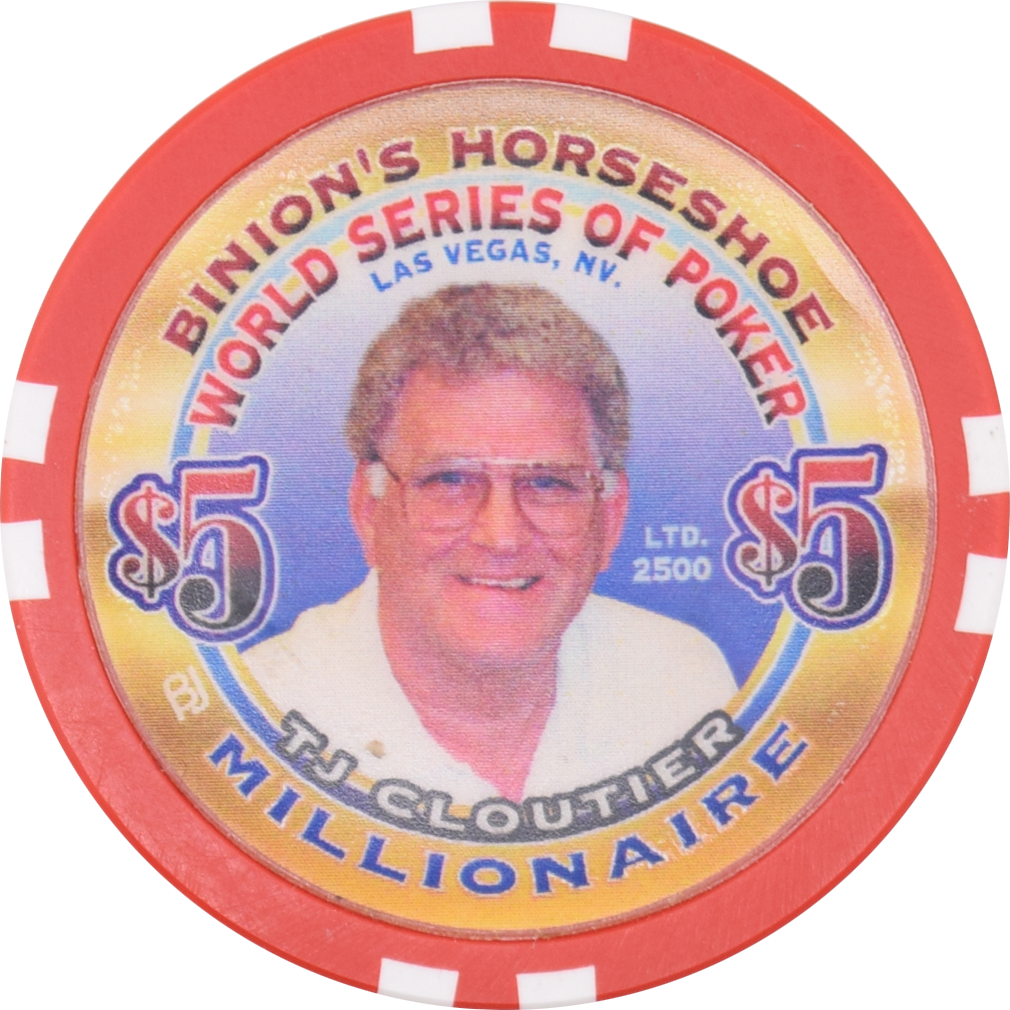 Horseshoe Club Casino Las Vegas Nevada $5 WSOP TJ Cloutier Millionaire Chip 2002
