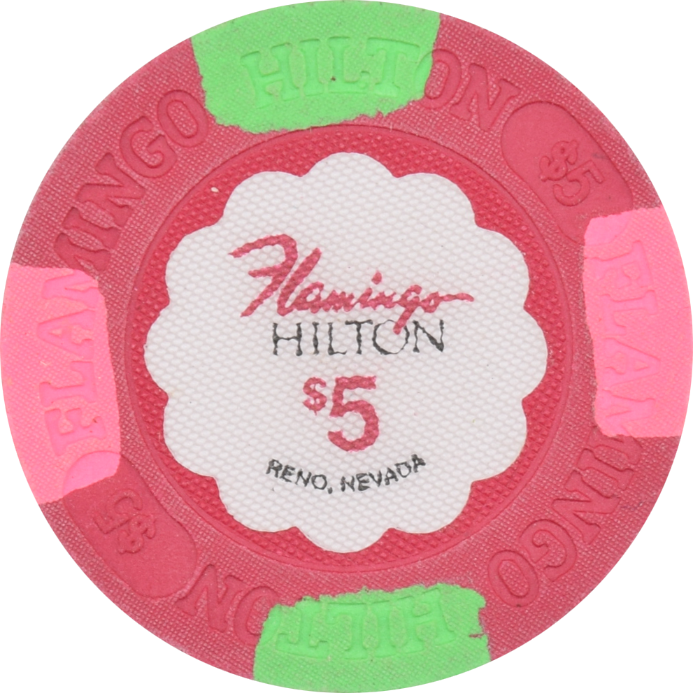 Flamingo Hilton Casino Reno Nevada $5 Chip 1989