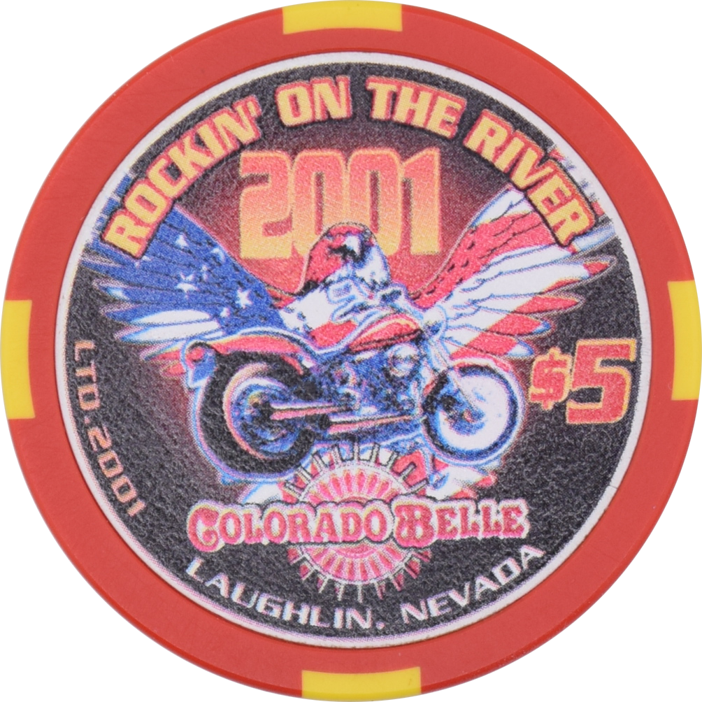 Colorado Belle Casino Laughlin Nevada $5 Spring Laughlin Run Chip 2001