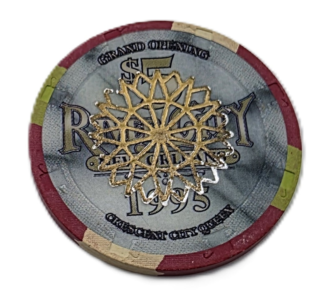 River City Crescent City Queen Casino New Orleans Louisiana $5 Cancelled Chip