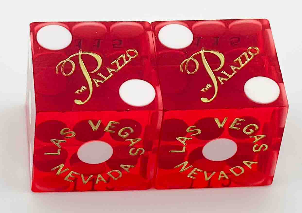 Palazzo Casino Las Vegas Nevada Dice Pair Red Matching Numbers