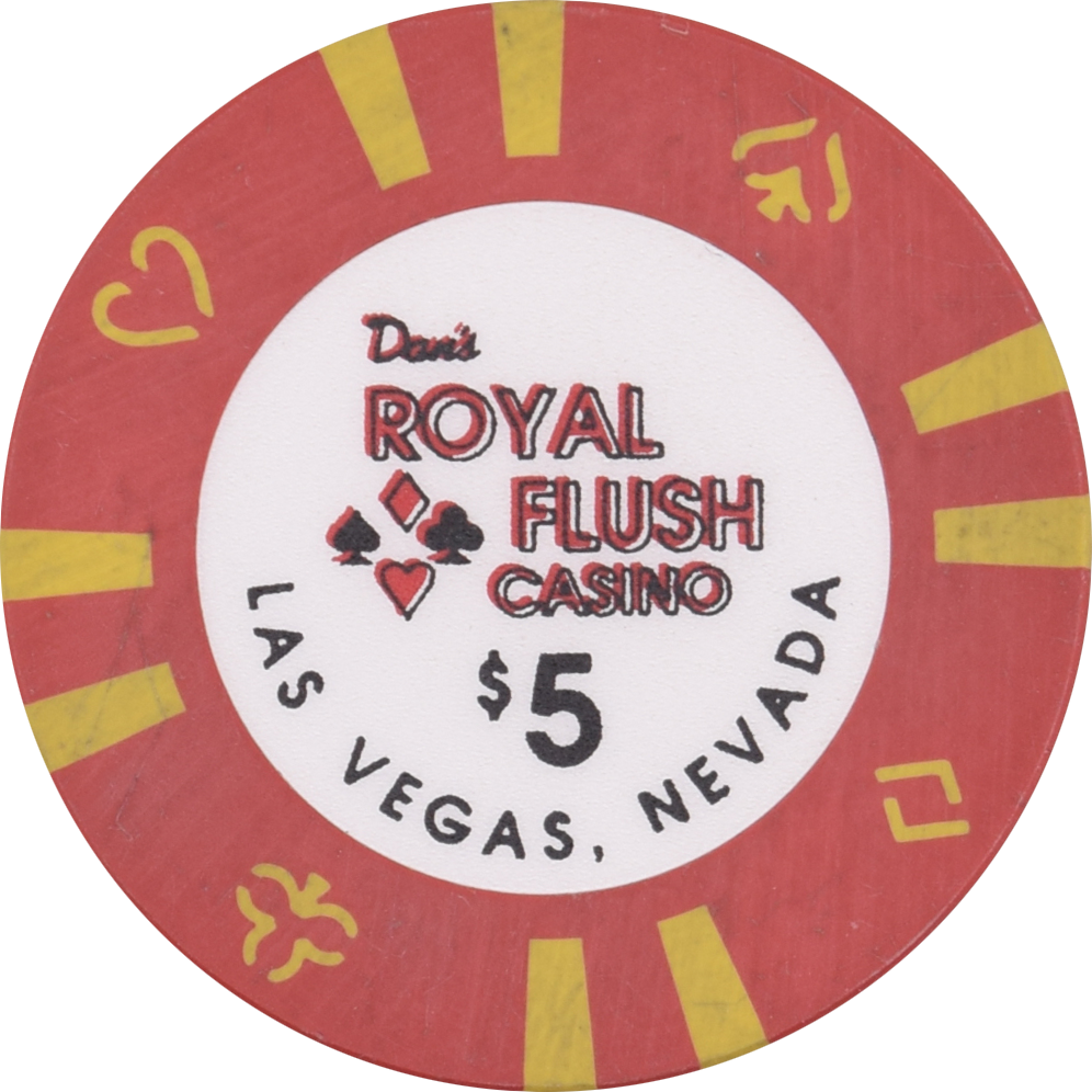 Dan's Royal Flush Casino Las Vegas Nevada $5 Chip 1991