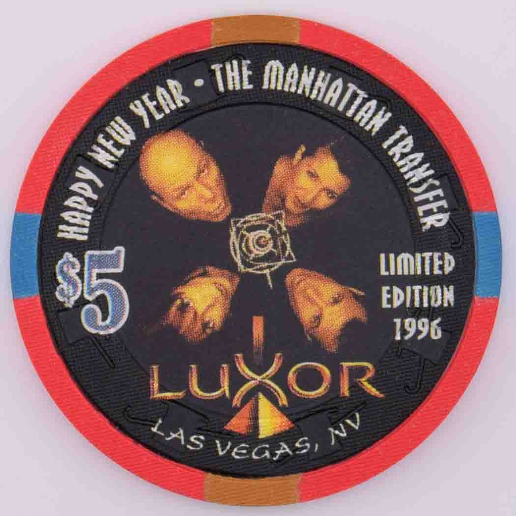 Luxor Casino Las Vegas Nevada $5 Manhattan Transfer Chip 1996