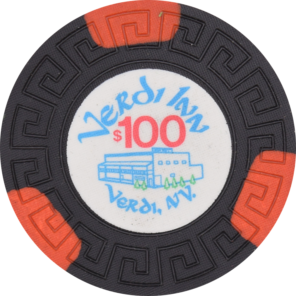 Verdi Inn Casino Verdi Nevada $100 Chip 1970s