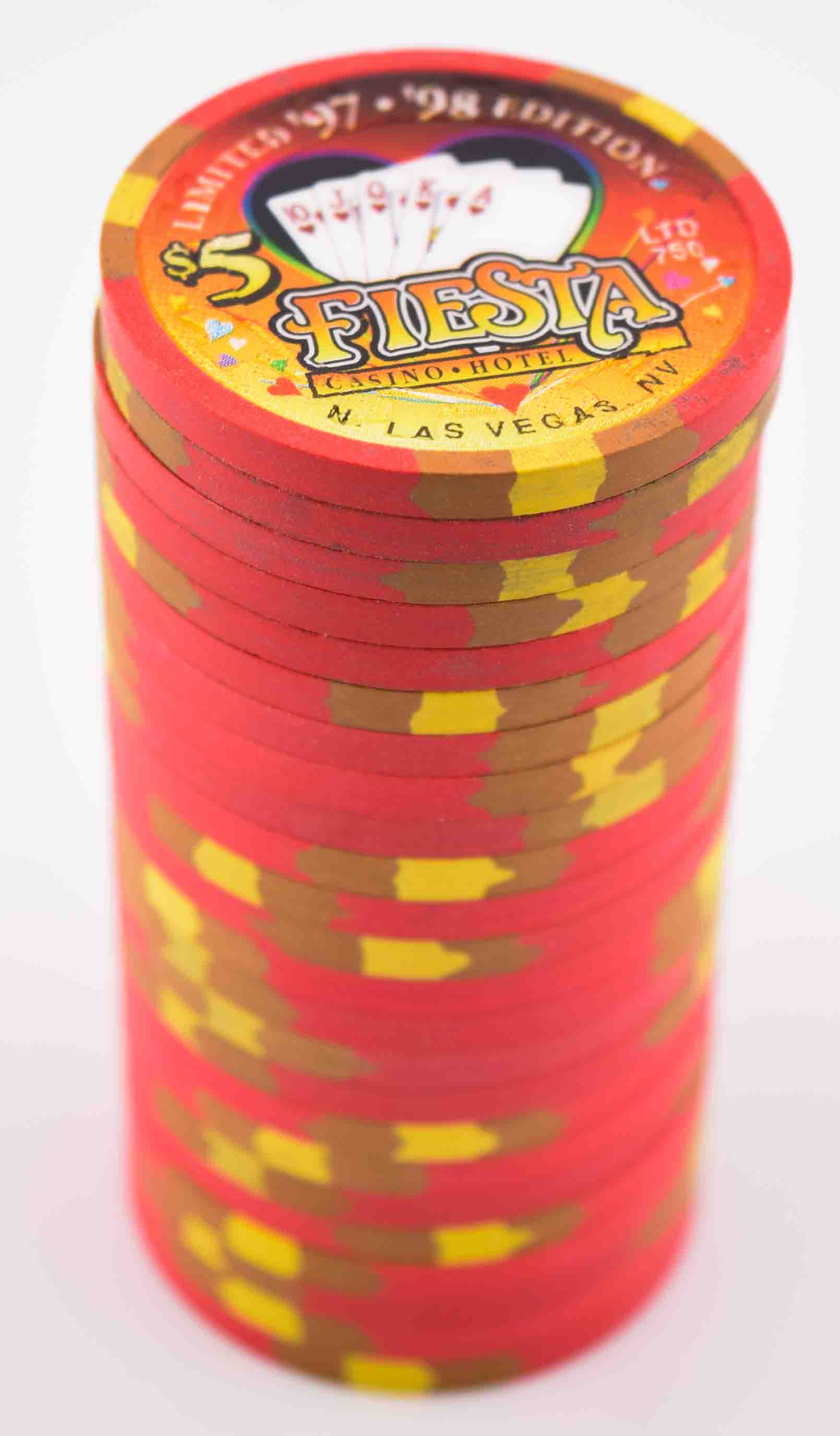 Fiesta Casino North Las Vegas Nevada $5 Full Suits Set of 24 Chips 1997