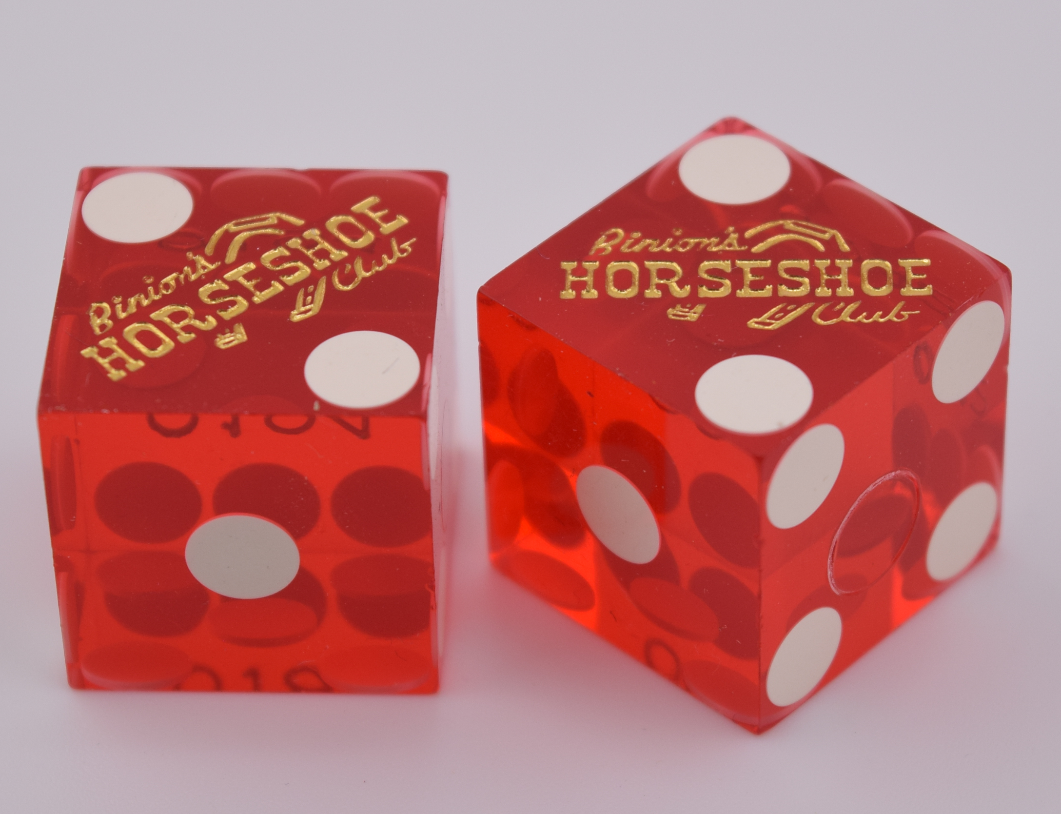 Binion's Horseshoe Club Hotel and Casino Las Vegas Nevada Red Dice Pair