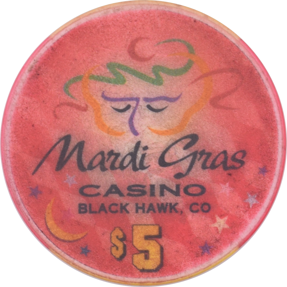 Mardi Gras Casino Black Hawk Colorado $5 Chip 2000