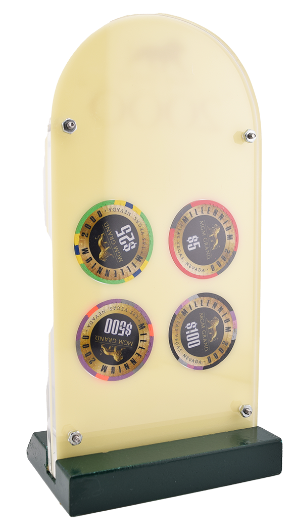 MGM Grand Casino Las Vegas Nevada Set of 4 $5-$25-$100-$500 Millennium Commemorative Chip Set