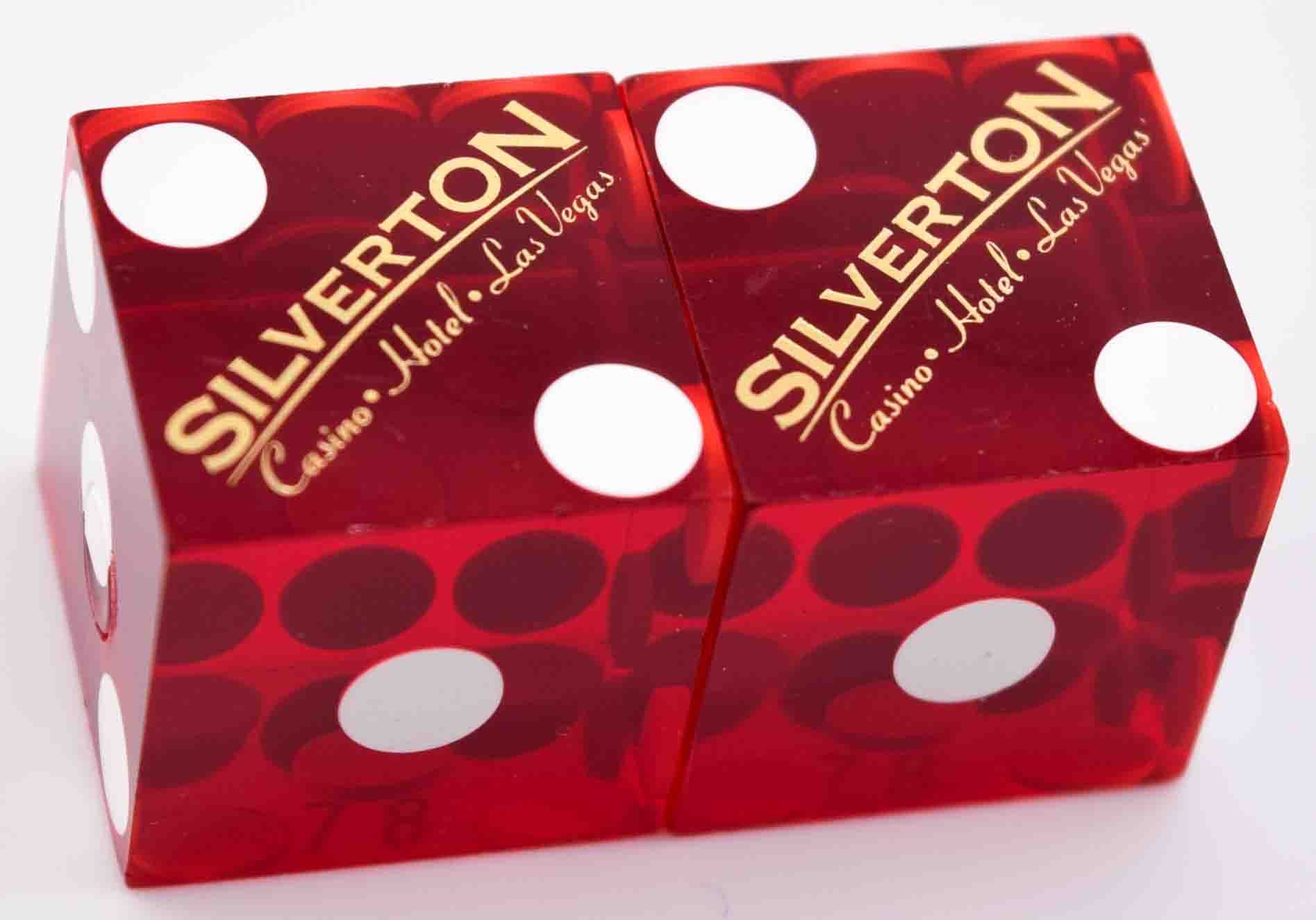 Silverton Casino Las Vegas Nevada Red Used Matching Number Pair of Dice