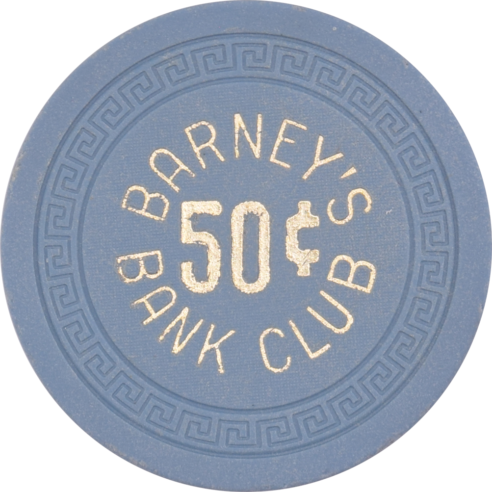 Barney's Bank Club Casino Fallon Nevada 50 Cent Chip 1965
