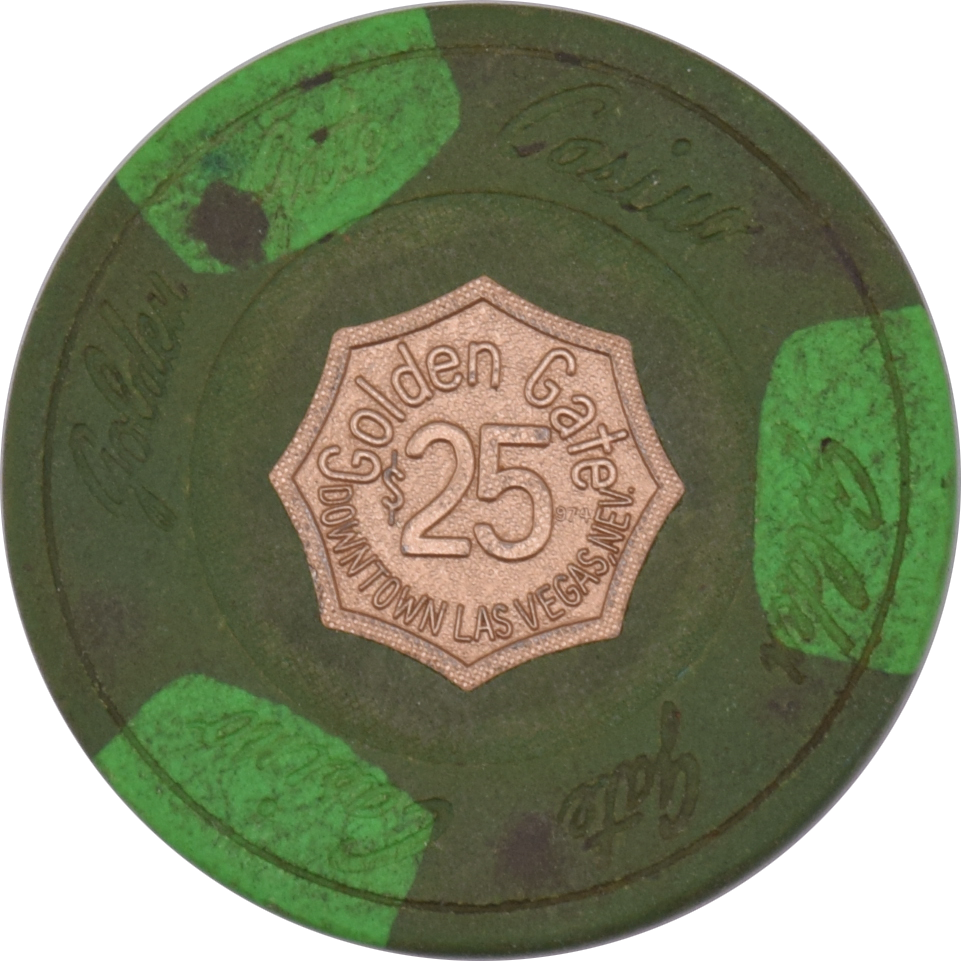 Golden Gate Casino Las Vegas Nevada $25 Chip 1975