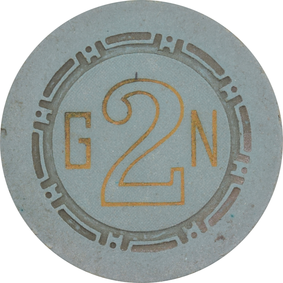 Golden Nugget Casino Las Vegas Nevada 2 Green Roulette Chip 1958