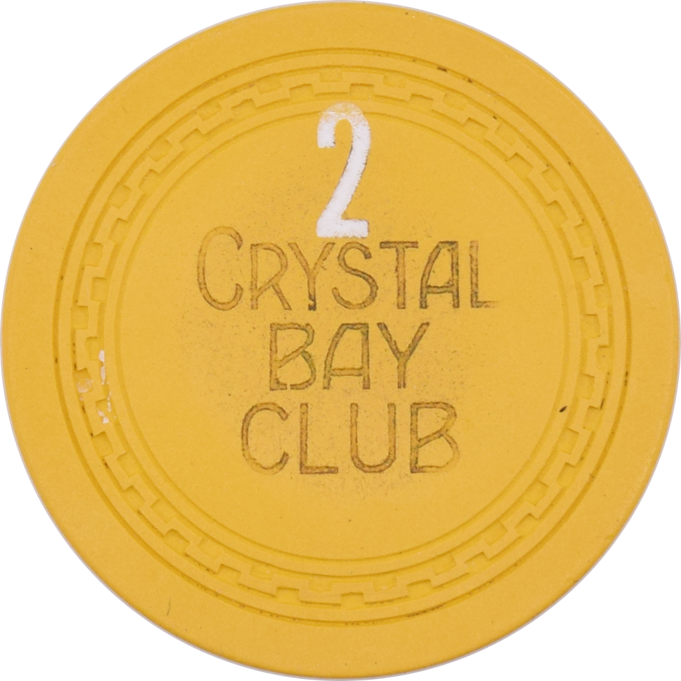 Crystal Bay Casino Crystal Bay Nevada Roulette 2 Yellow Chip 1953