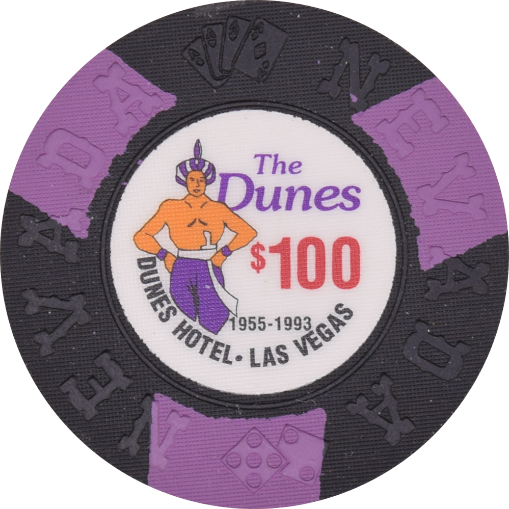 The Dunes Casino Las Vegas Nevada $100 Borland Commemorative Chip 1994