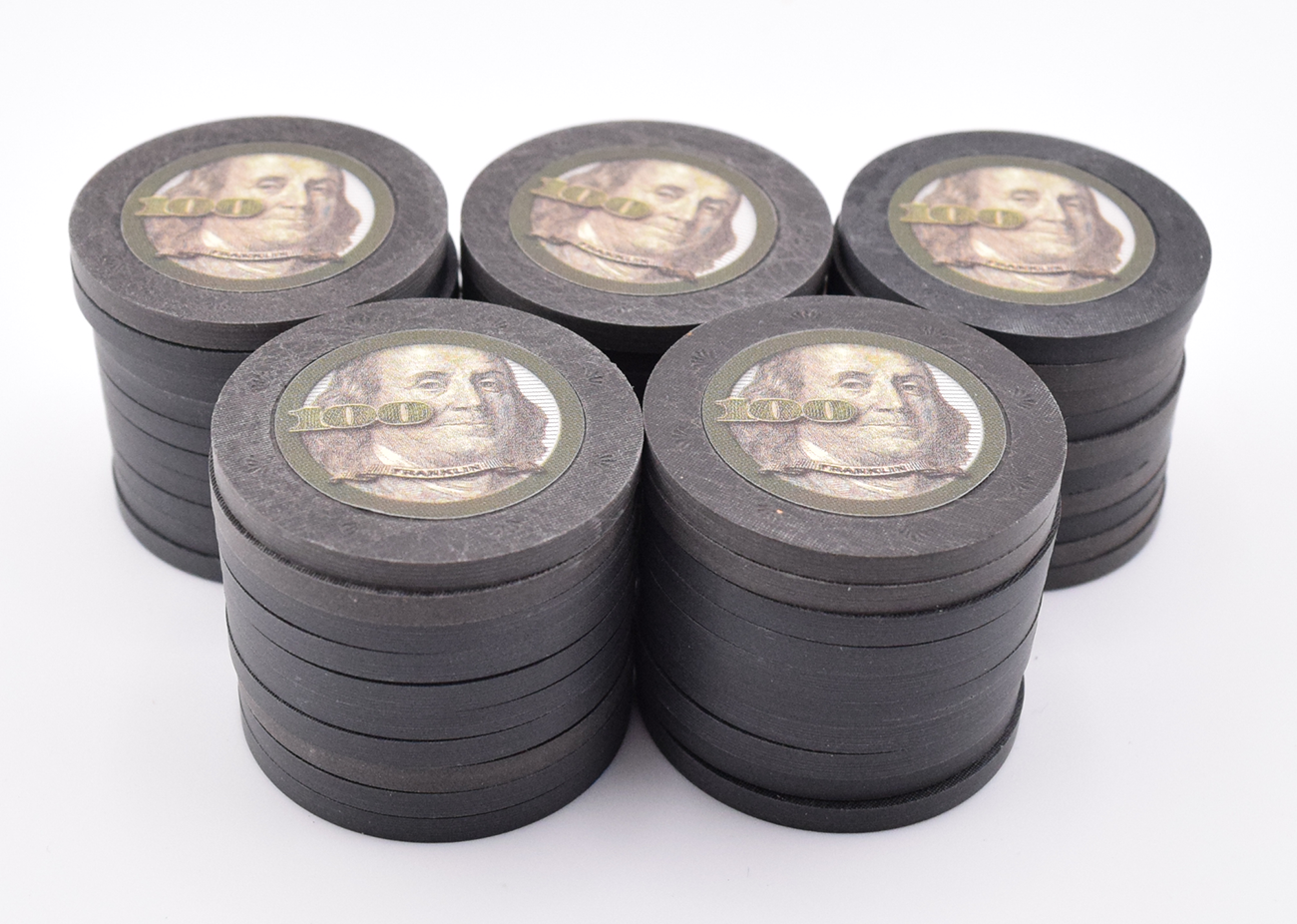 Benjamin Franklin $100 Set of 50 Poker Chips