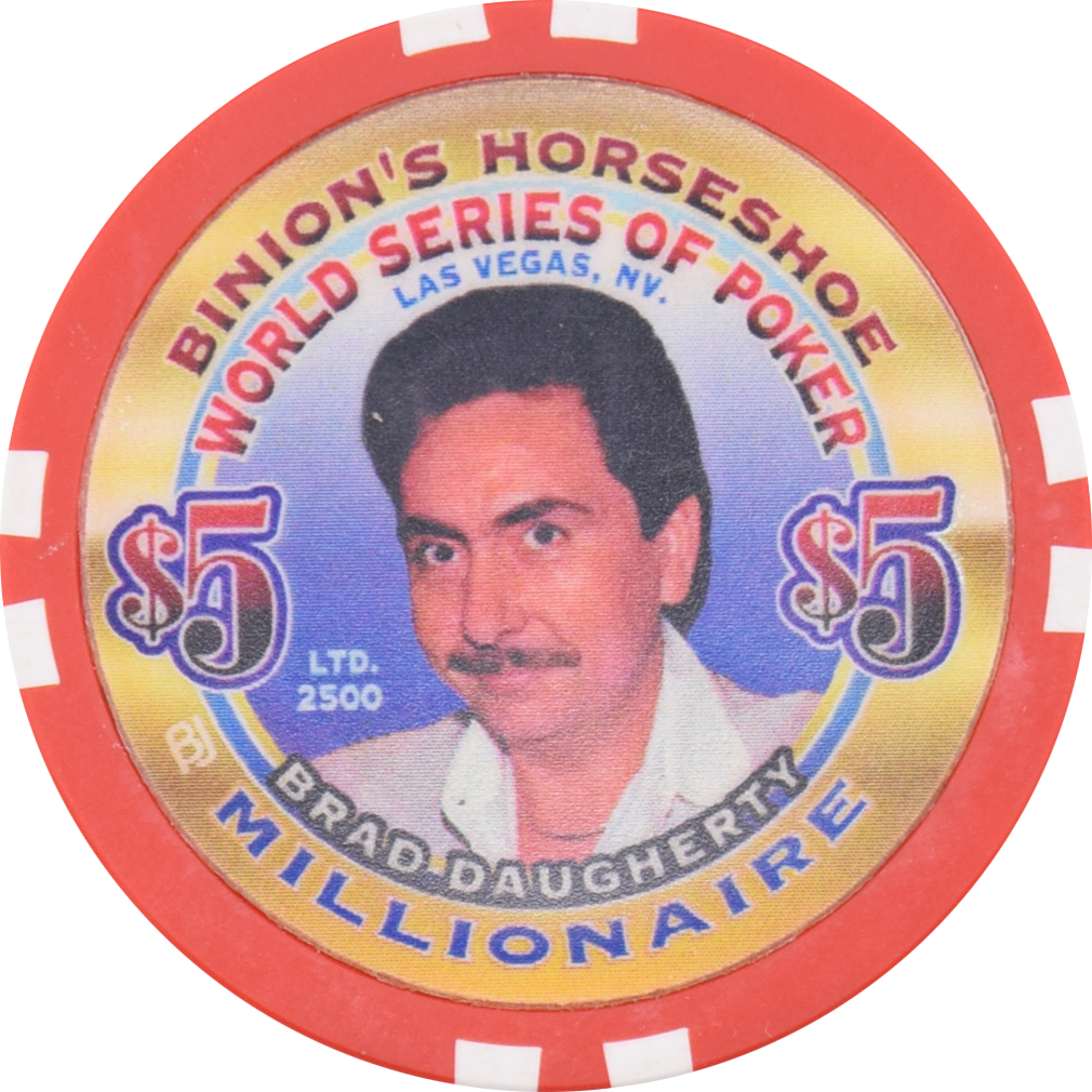 Horseshoe Club Casino Las Vegas Nevada $5 WSOP Brad Daugherty Millionaire Chip 2002