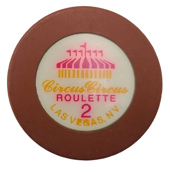 Circus Circus Casino Las Vegas Nevada Roulette Brown Chip 1990's